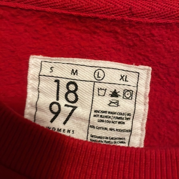 Red KANSAS sweatshirt size L 1897 brand - Picture 8 of 8